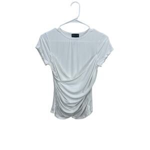 White fox Wrap Ruched White Tee size S
